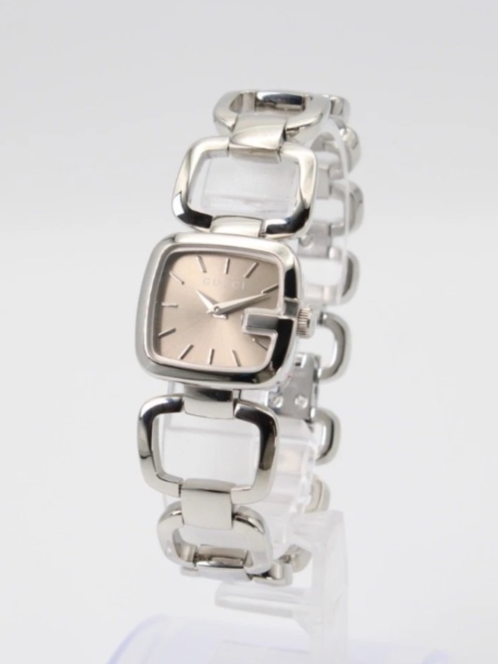 GUCCI Authentic G Brown Stainless Steel Dial Watch 6 inches